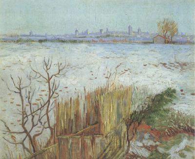 Vincent Van Gogh Snowy Landscape with Arles in the Background (nn04) Norge oil painting art